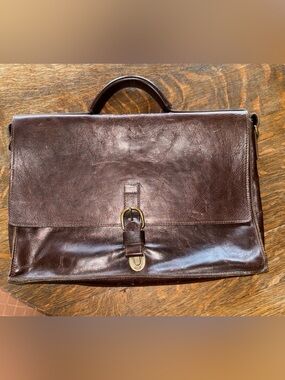Village Tannery Designs By Sevestet New York Leather Briefcase Messenger bag